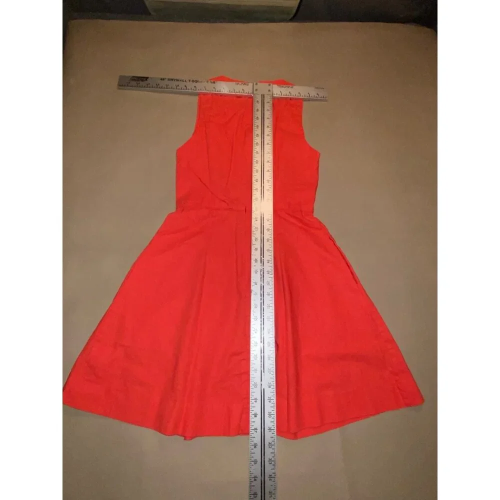 Gap Sleeveless ALine Dress Rose Bush Red Cotton Blend Size 02 - Picture 10 of 12
